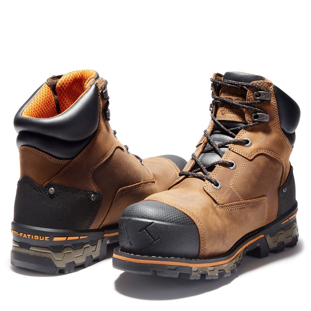 Timberland Mens Work Boots PRO® Boondock 6\" Soft Toe - Brown/Black - India BF1843679